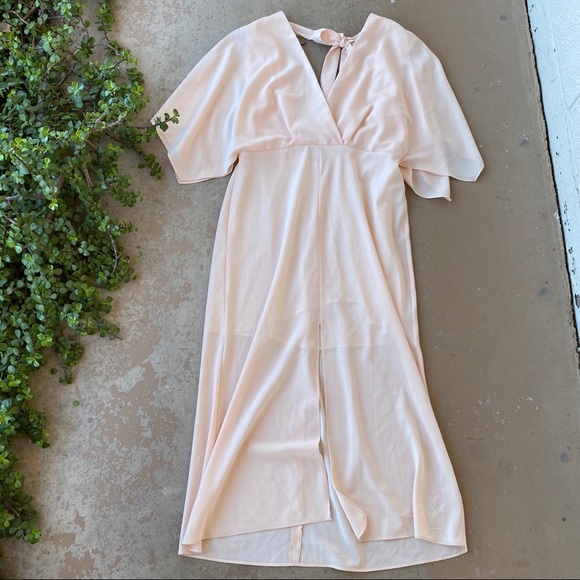 Topshop Dresses & Skirts - Topshop Batwing V-Neck Open Back Midi Dress